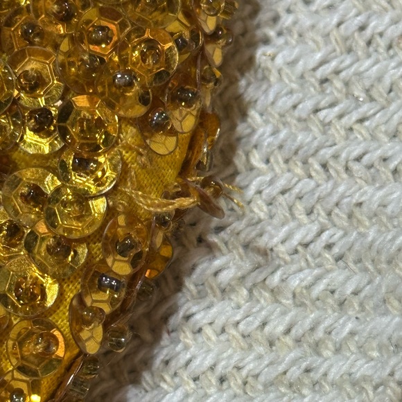 Vintage Flying Elephants Gold Beaded And Sequined Hat (b6) - Picture 8 of 8